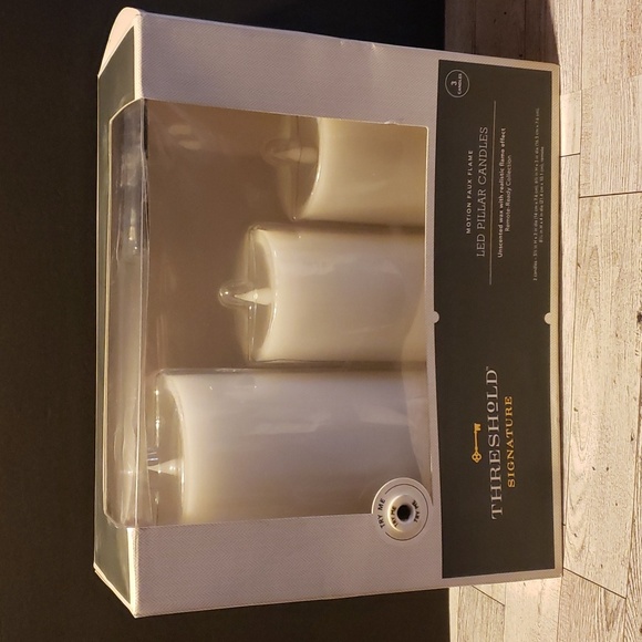 Threshold Accents Threshold Led Pillar Candles Set Of 3 New In Box